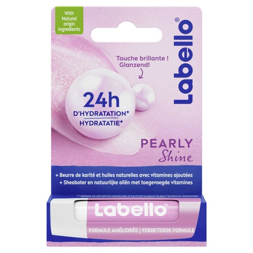 Labello Stick Lèvres Hydratant Huiles Naturelles Pearly Shine 4,8g