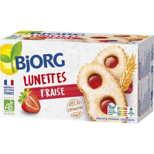 Bjorg Lunettes À La Fraise Et Farine D'Épeautre Bio 200g