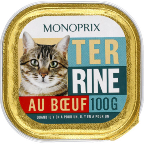 Monoprix Terrine Au Boeuf Pour Chat 100G