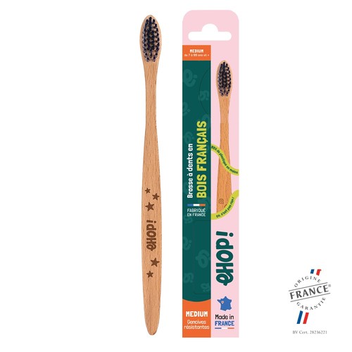 eHOP! Brosse à dents en bois Modèle adulte medium  x1
