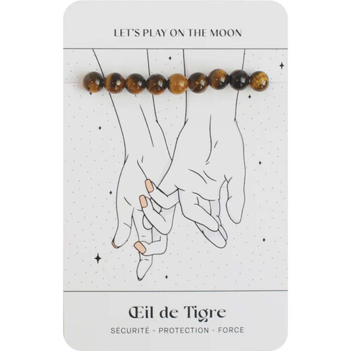 Let's Play on the Moon Bracelet oeil de tigre 6mm