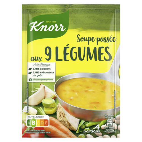 Knorr Soupe Passée Aux 9 Légumes, Déshydratée, Pour 4 Portions 105G