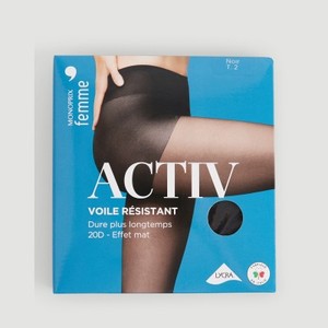Monoprix Collants voile résistant 20D noir effet mat taille 2