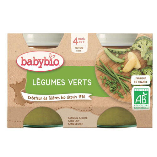 Babybio Petits Pots Légumes Verts 2x130g.