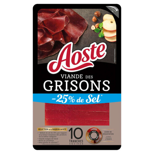 Aoste Viande De Grisons -25% De Sel X10 70G