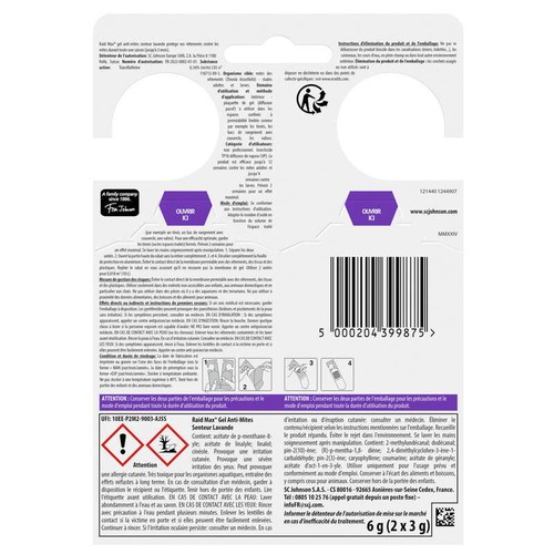 Raid Max Antimites Gel senteur Lavande x2