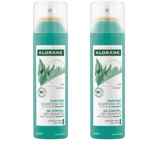Klorane Shampoing Sec Cheveux Gras Purifiant Ortie 2x150ml
