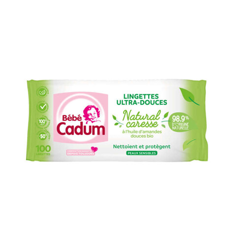 Cadum bebe lingettes nature x100