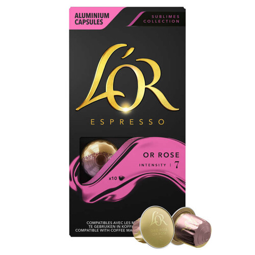 L'Or Espresso Café Rose intensité 7 x10 capsules 52g