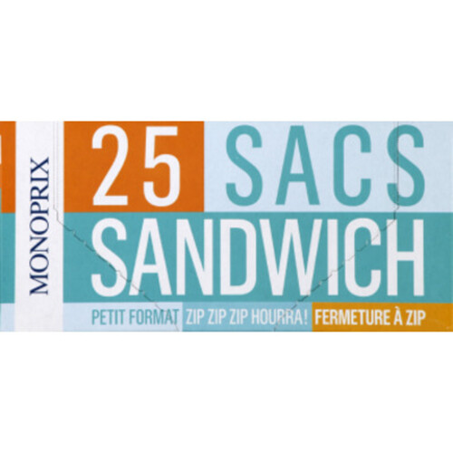 Monoprix Sacs sandwich à zip petit format x25