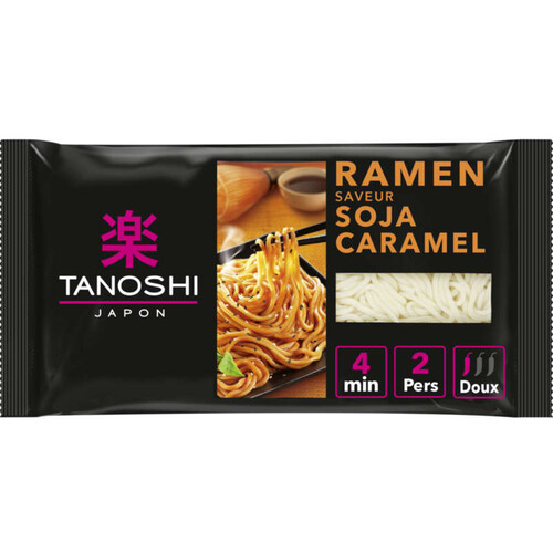 Tanoshi Ramen soja/caramel, nouilles Japonaises précuites 360 g