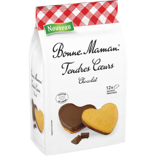 Bonne maman biscuits tendres cœurs nappés chocolat 300g