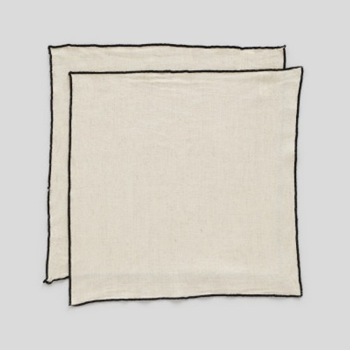 Monoprix Maison 2 Serviettes De Table, Couleur Naturel, Coton Et Lin