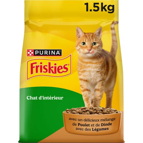 Friskies Croquettes au Poulet et aux Légumes - 1,5kg - Chat d'Intérieur
