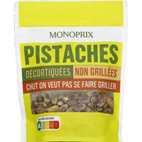 Monoprix pistaches décortiquées non grillées 125g