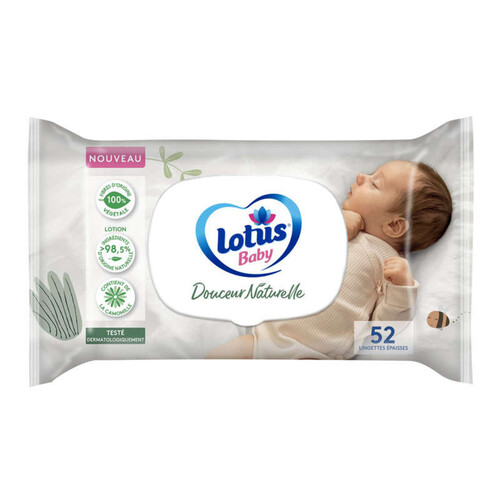 Lotus baby Lingettes douceur naturel x52