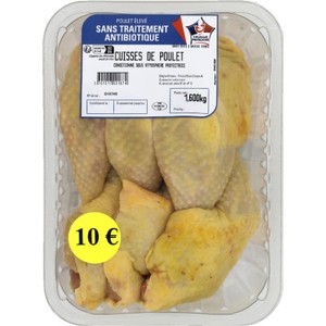 Premier Prix Cuisse De Poulet Blanc Certifié Sans Antibiotique 1,6kg