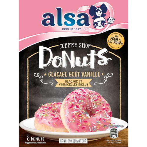 Alsa Préparation Donuts Glaçage Goût Vanille