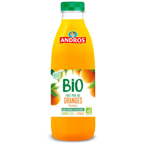 Andros Jus d'Oranges Pressés Bio 75cl 