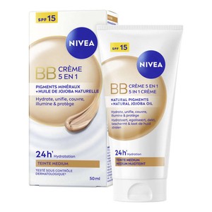 Nivea Crème De Teint 6 En 1, Médium, Effet Peau Nue Parfaite. 50ml