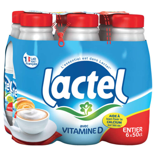 Lactel Vitamine D entier bouteille 6X50 cl