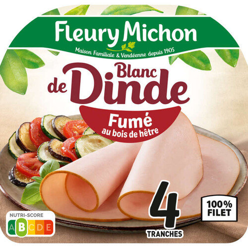 Fleury Michon Blanc De Dinde Fumé Tranches Fines X4