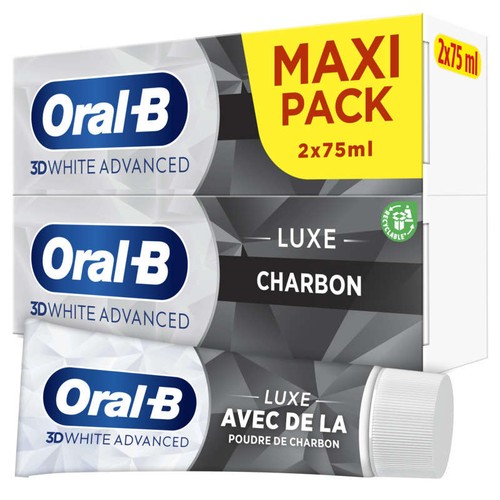 Oral-B 3D White Advanced Luxe Charbon Dentifrice 150ml
