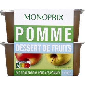 Monoprix Pomme Dessert de fruits 8x100g - Monoprix Courses en ligne et ...