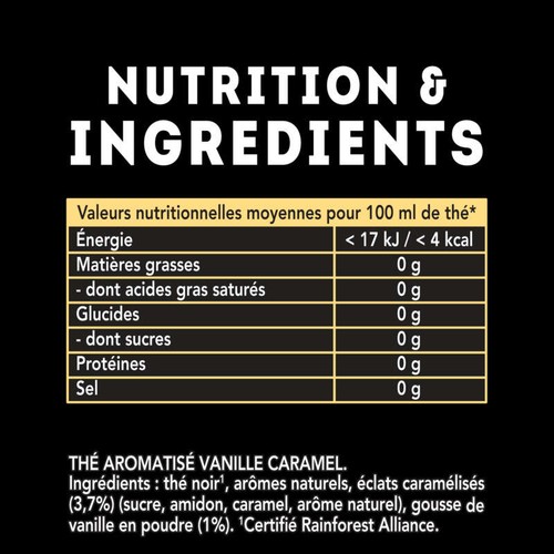 Lipton Thé Noir à la Vanille de Madagascar et Caramel x 20 Sachets