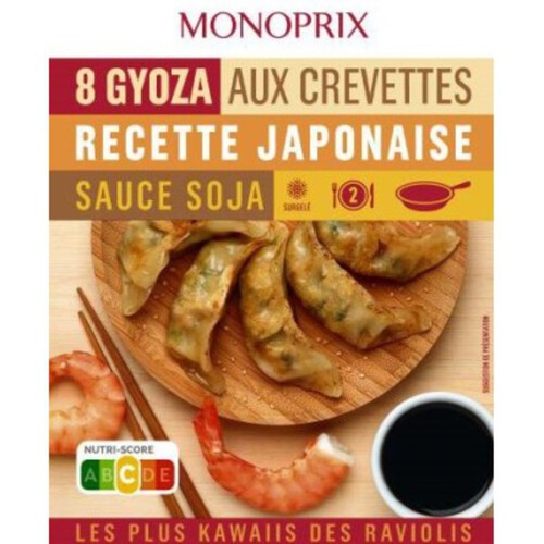 Monoprix 8 gyoza aux crevettes recette Japonaise 220g