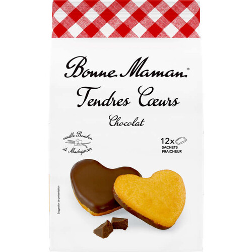 Bonne maman biscuits tendres cœurs nappés chocolat 300g