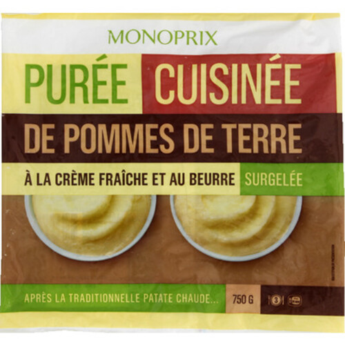 Monoprix purée de pommes de terres cuisinée 750g 