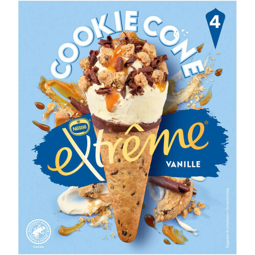 Extrême Cookie Cônes Vanille x4 - 284g
