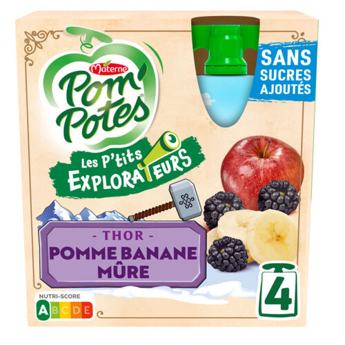 POM'POTES Compotes Les P'tits Explorateurs Thor 4x90g