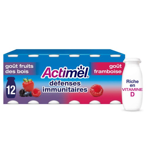 Actimel Yaourt à boire fruits des bois framboise 12x100g