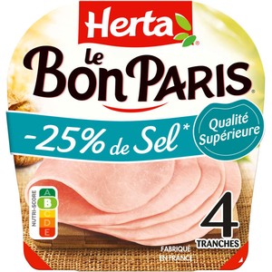 Herta Le Bon Paris Jambon avec moins de 25% de sel x4 140g