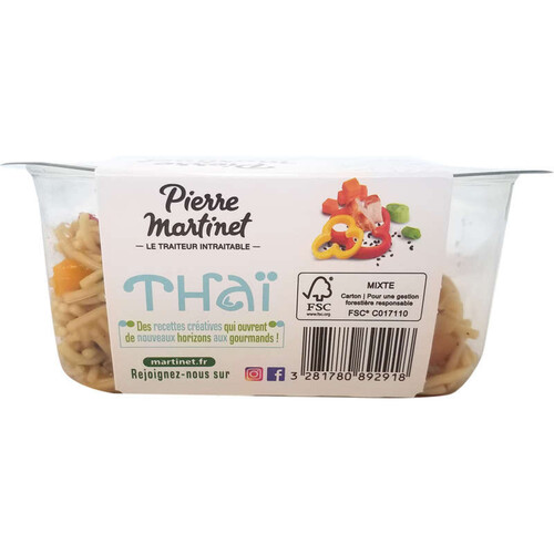 Martinet Salade Thaï Poulet Barquette 250g