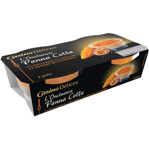 Casino Délices Panna Cotta Coulis Manque & Fruit de la Passion 2x120g