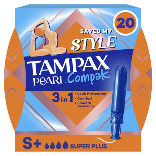 Tampax Pearl Compak Super Plus Tampons Avec Applicateur x20