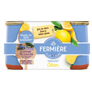 La Fermière Yaourt aux zestes et jus de citron 2x140g