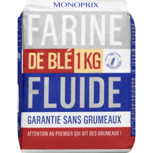 Monoprix Farine De Blé Fluide Type 45 1kg