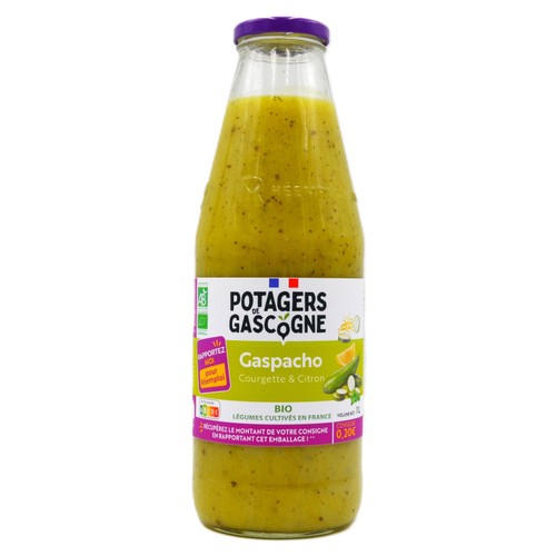 Potagers de Gascogne Gaspacho courgette citron Bio 1L