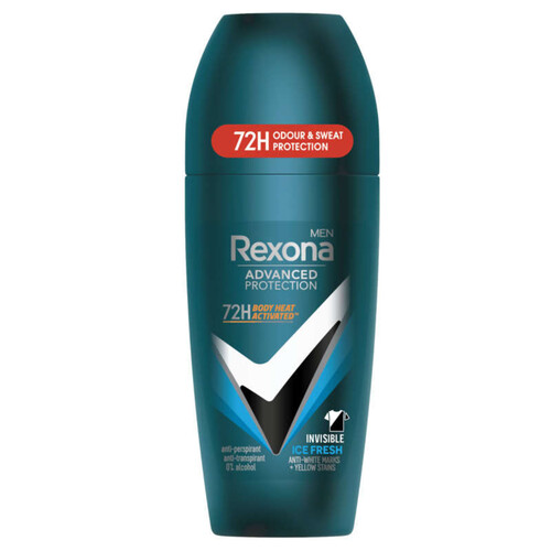 Rexona Men Déodorant Homme Bille Anti-Transpirant 72H Invisible Ice 50ml