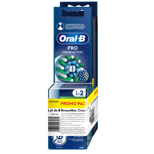 Oral-B brossette dentaire cross action pro lot de 6