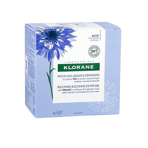 Klorane Patchs yeux lissants hydro-gel - Bleuet Bio + Acide Hyaluronique x7