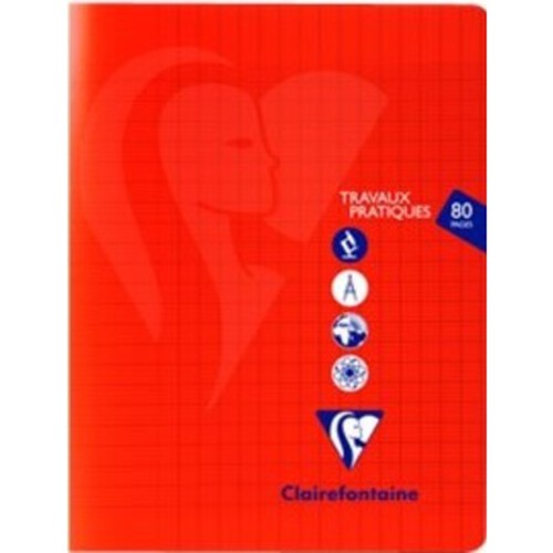 Clairefontaine Cahier travaux pratiques, 17x22cm, grands carreaux, 80 pages, 90gr/m²