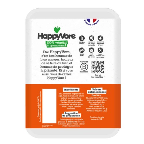 Happyvore Aiguillettes Végétales & Gourmandes 150g