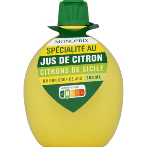 Monoprix jus de citron de Sicile 200ml