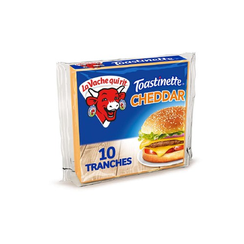 La vache qui rit Toastinette fromage cheddar fondu en tranches hamburger