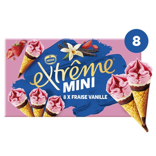 Extrême mini fraise vanille x8